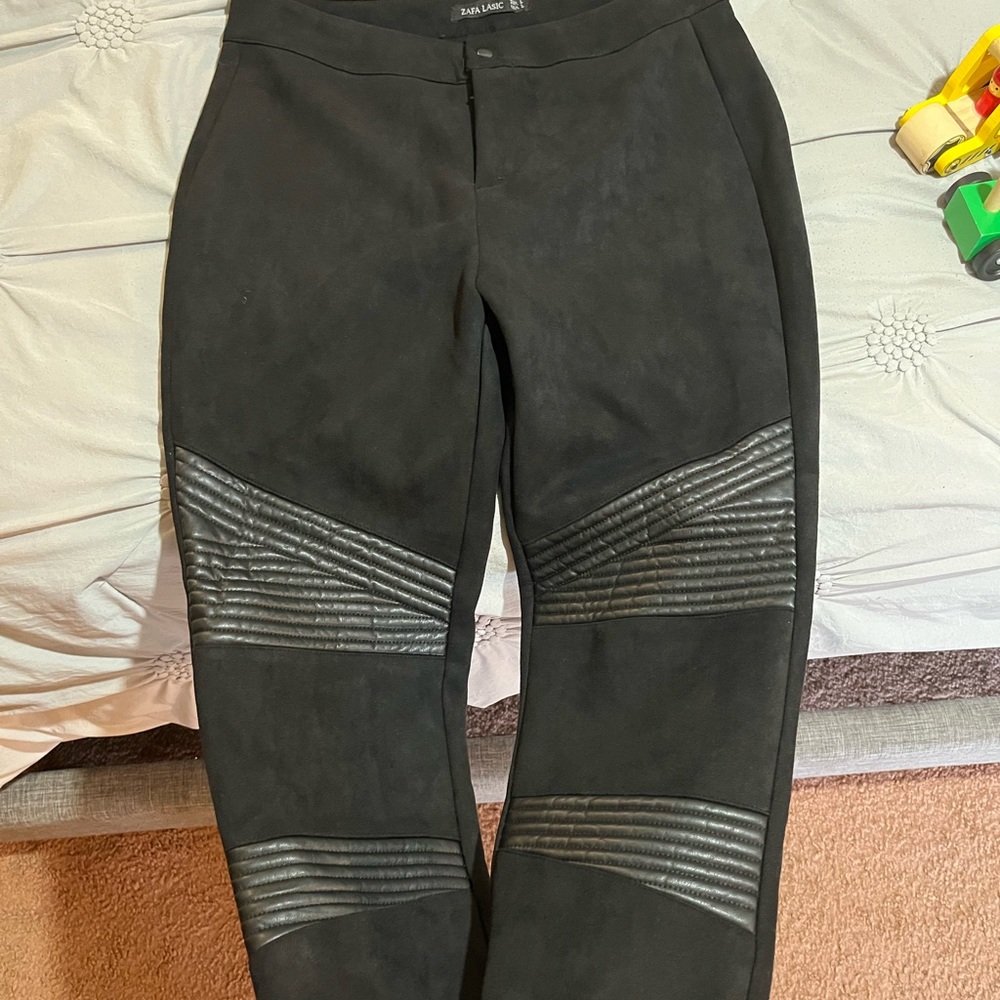 Black velvet pants